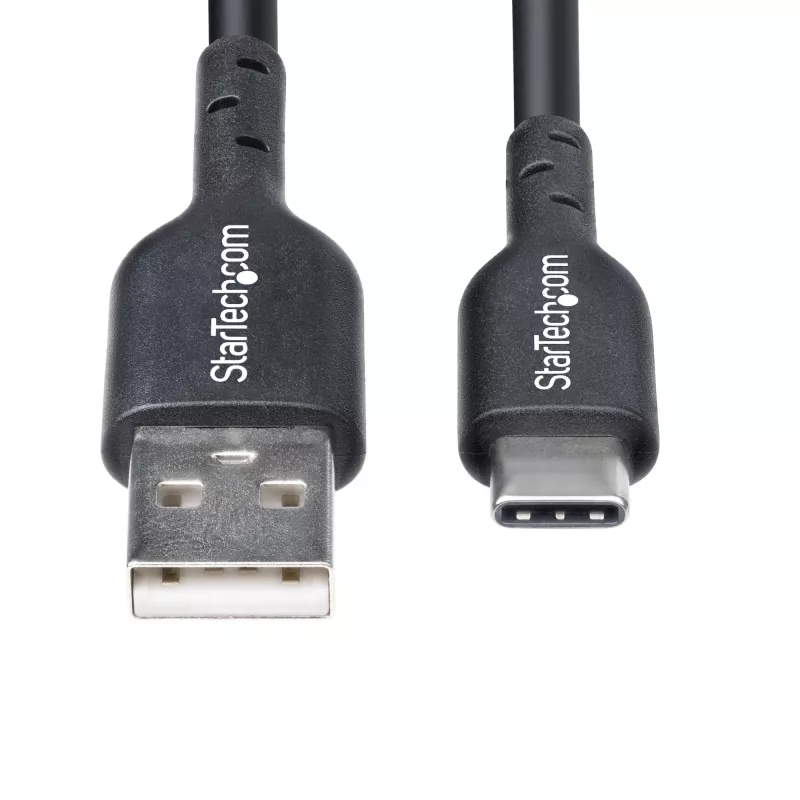 StarTech.com 3m USB-A auf USB-C Ladekabel, Laden & Synchronisieren, 3A, USB 2.0, TPE-Mantel – Schwarzes USB-Ladekabel
