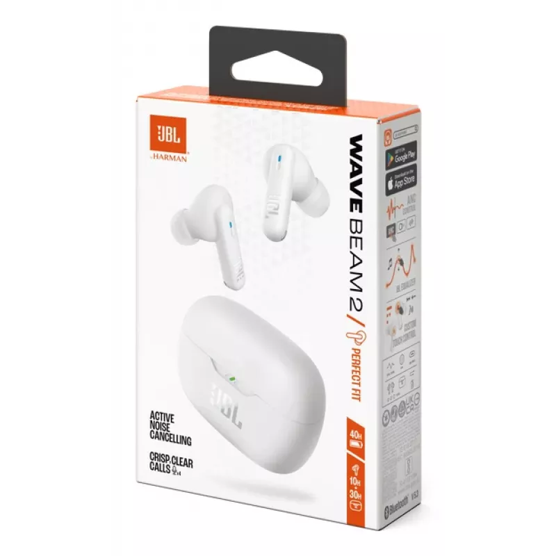 JBL Wave Beam 2 Headset Kabellos In-Ear Anrufe/Musik Bluetooth Weiß