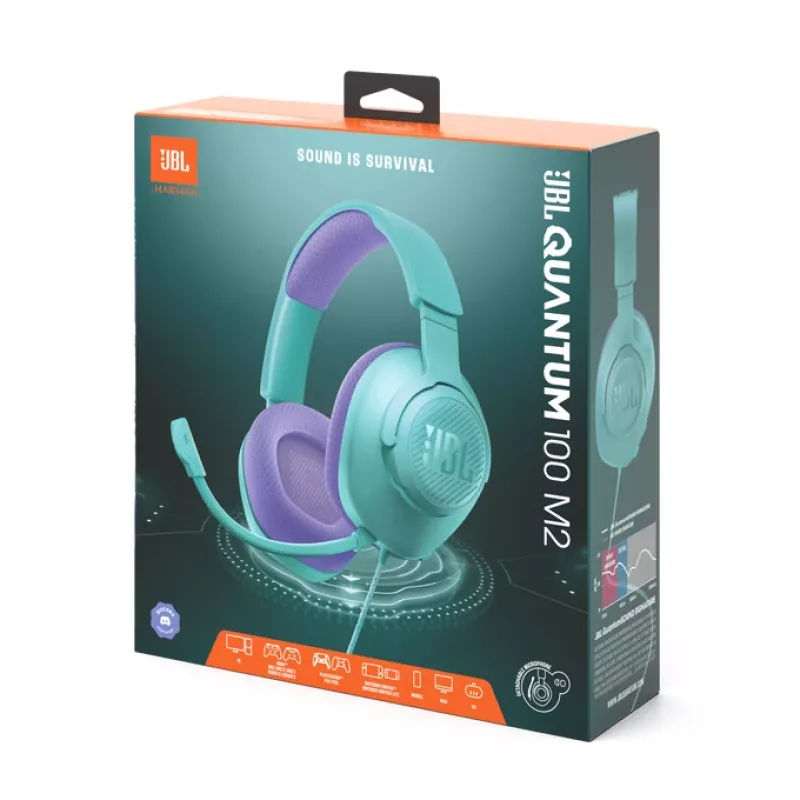 JBL Quantum 100M2 Headset Kabelgebunden Kopfband Gaming Cyan