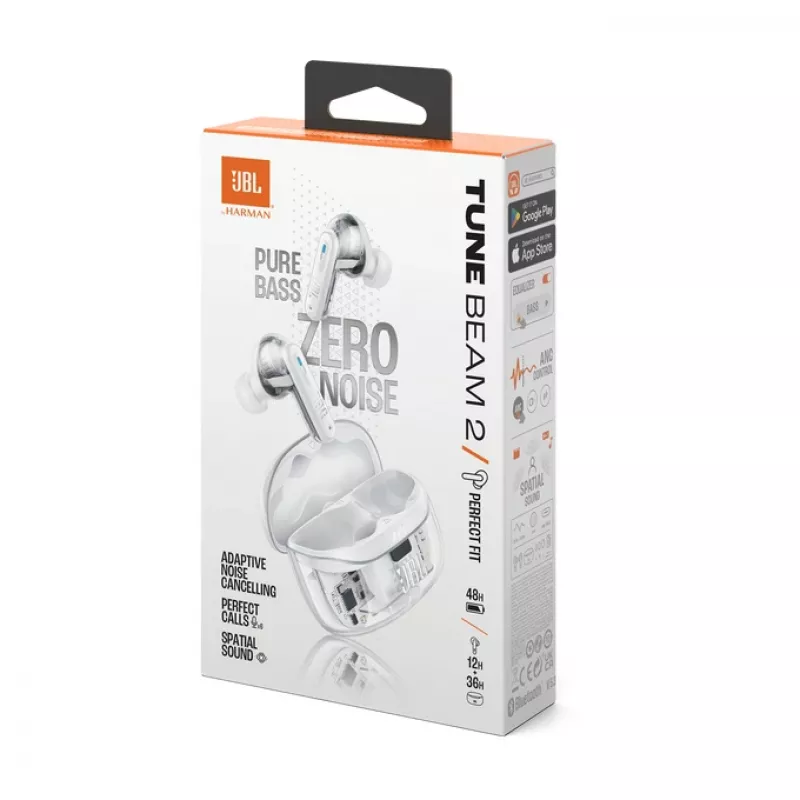 JBL Tune Beam 2 Ghost Edition Headset Wireless In-ear Musik/Alltag Bluetooth Weiß