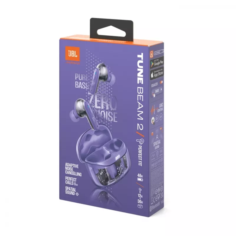 JBL Tune Beam 2 Ghost Edition Headset Kabellos In-Ear Musik/Alltag Bluetooth Lila