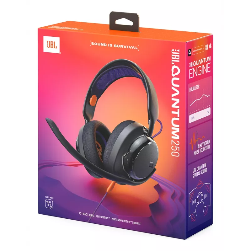 JBL Quantum 250 Headset Kabelgebunden Kopfband Gaming Schwarz