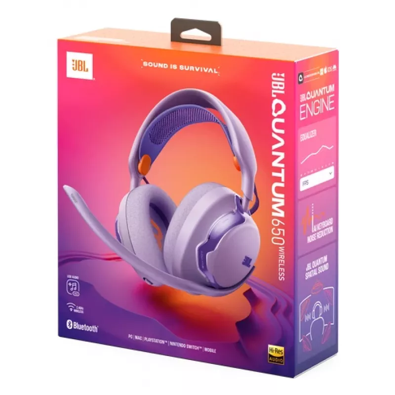 JBL Quantum 650 Headset Kabellos Kopfhörer Gaming USB Type-C Bluetooth Lila