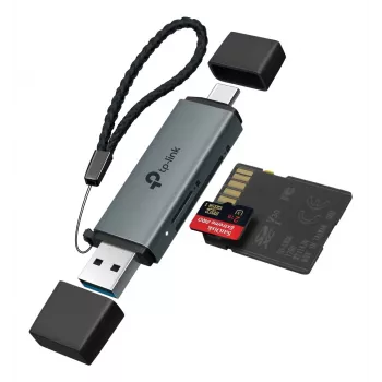 Kartenleser TP‑LINK UA430D USB 3.1 — MicroSD/SD-Unterstützung, 200 Mbit/s, Schwarz, 75×22,9×9,3 mm