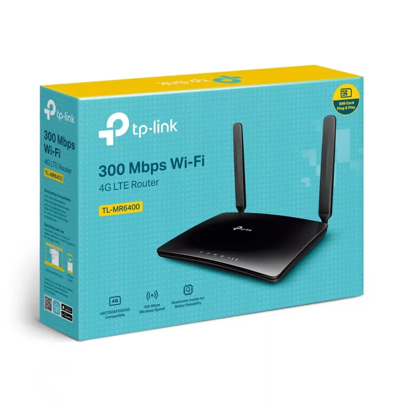 TP-Link TL-MR6400 WLAN-Router Fast Ethernet Single-Band (2,4 GHz) 4G Schwarz