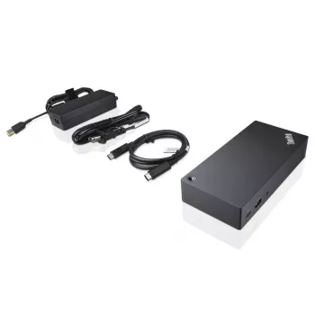 Lenovo 40A90090IT Laptop-Dockingstation/Port-Replikator Kabelgebunden USB 3.2 Gen 1 (3.1 Gen 1) Type-C Schwarz