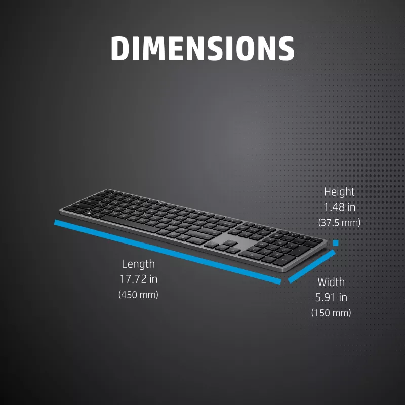 HP 975 Dual-Mode Wireless Tastatur Full-Size Kabellos RF Bluetooth Schwarz