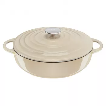 Tefal Gusseisen-Servierpfanne LOV E25972, rund 3,8 L, 28 cm, beige