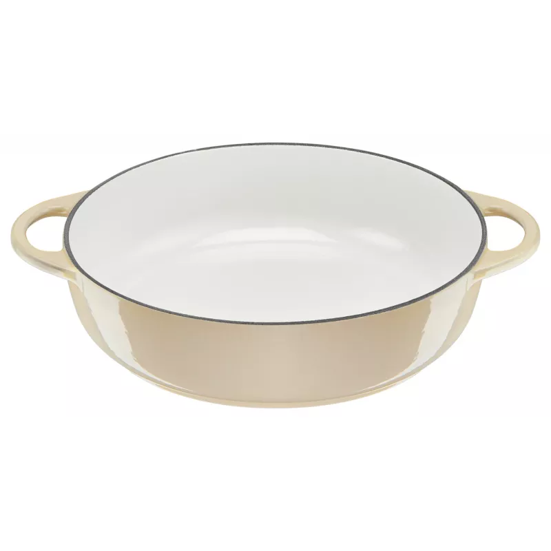 Tefal Gusseisen-Servierpfanne LOV E25972, rund 3,8 L, 28 cm, beige