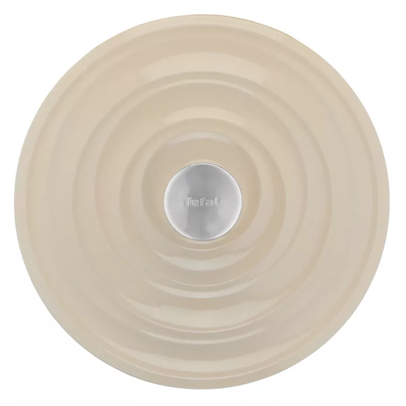 Tefal Gusseisen-Servierpfanne LOV E25972, rund 3,8 L, 28 cm, beige