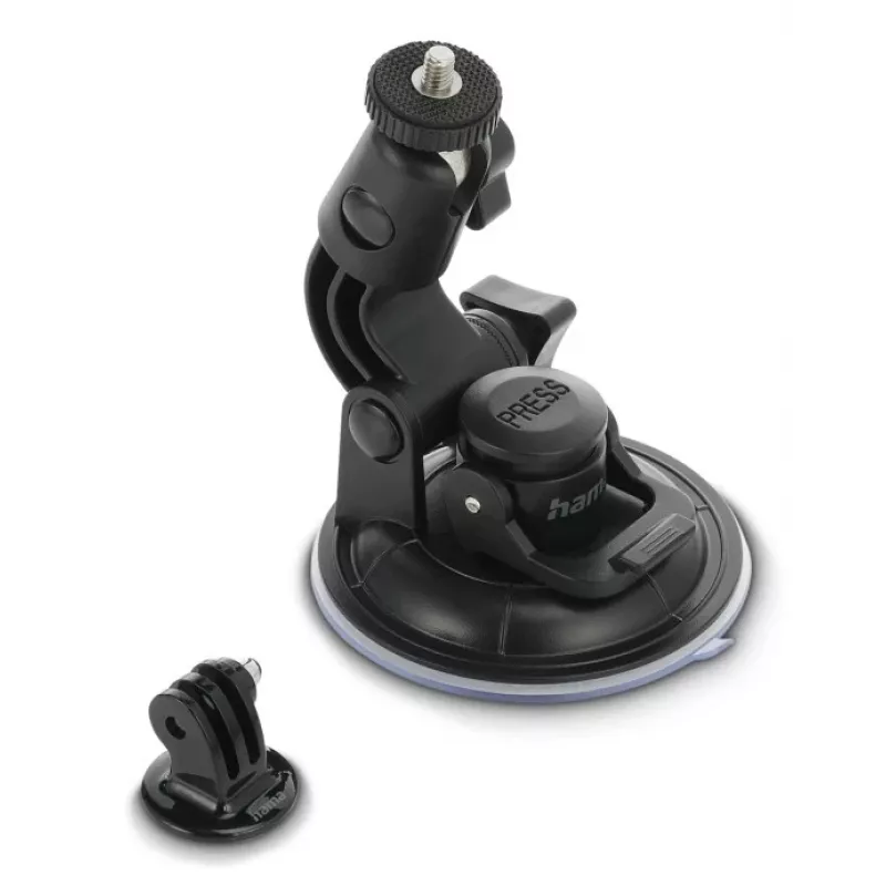 HAMA Saugnapfhalterung für Action-Cams Universal Auto-Stativ 3D Ø90 mm, max. Belastung 0,3 kg, Höhe 5–11 cm