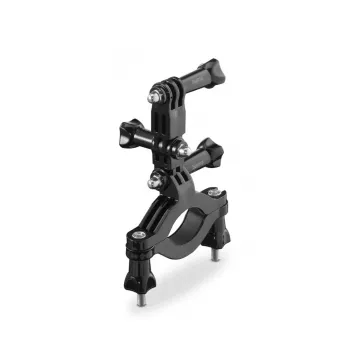 HAMA Passive Halterung für Action-Kamera — Groß, Schwarz, für Fahrräder und Outdoor (geeignet für Rohre 2,5–6,2 cm)