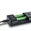 Akkuladegerät HAMA 00081390 für Digitalkamera-Akkus — USB, Li‑Ion und NiMH kompatibel, 5 V Eingang