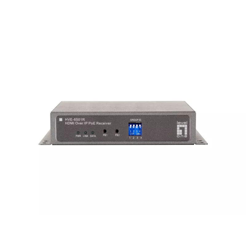 LevelOne HDMI over IP PoE Empfänger, 1920 x 1080 Pixel, AV-Empfänger, Grau, HDCP