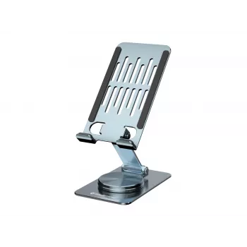 Faltbarer schwenkbarer Telefonständer CONCEPTRONIC THANA08G, 360° drehbare Basis, höhenverstellbar, Silber