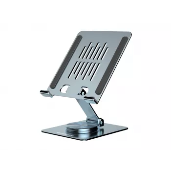 Multimedia-Tablet-Ständer CONCEPTRONIC THANA09G — faltbarer Schwenkständer, 360° drehbare Basis, höhenverstellbar, grau, 150×110×40 mm