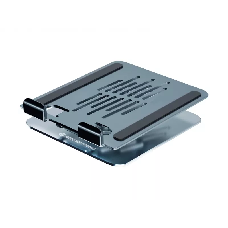 Multimedia-Tablet-Ständer CONCEPTRONIC THANA09G — faltbarer Schwenkständer, 360° drehbare Basis, höhenverstellbar, grau, 150×110×40 mm