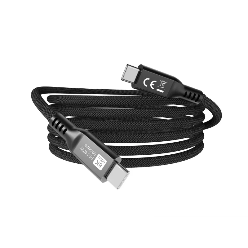 USB4 Gen 4x2 C‑auf‑C‑Kabel EQUIP 1,2 m, 80 Gbit/s, PD240W, 8K@60Hz, Schwarz