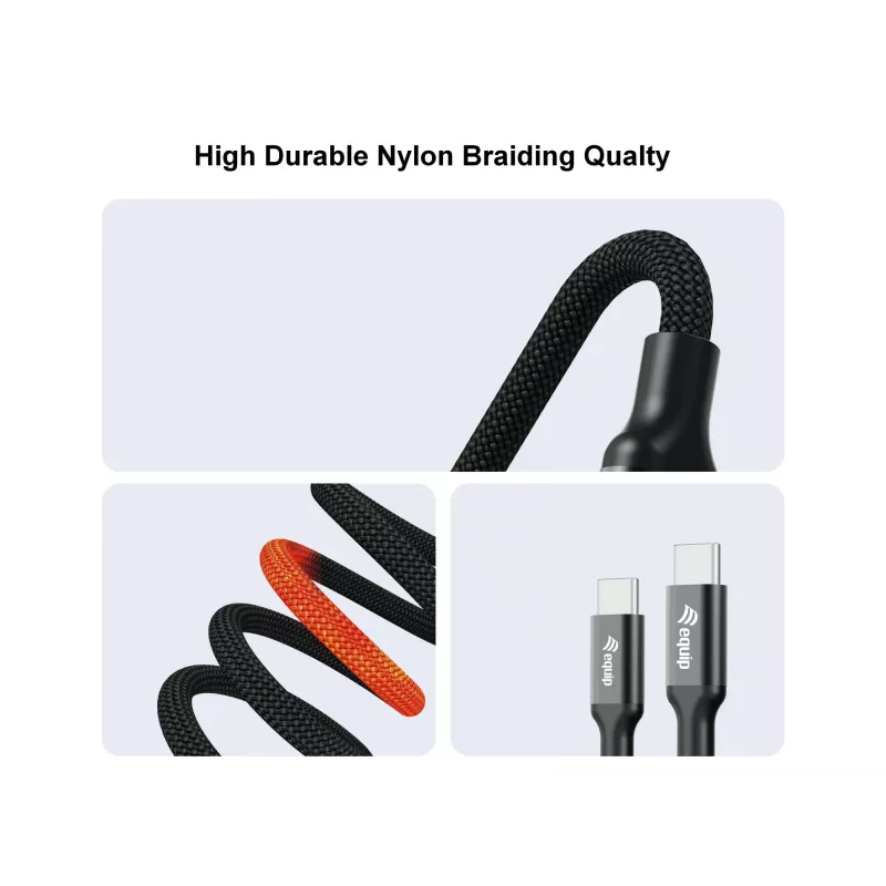 USB-C auf 2x USB-C Y-Ladekabel EQUIP 1,5 m PD 140 W, USB 2.0, Schwarz