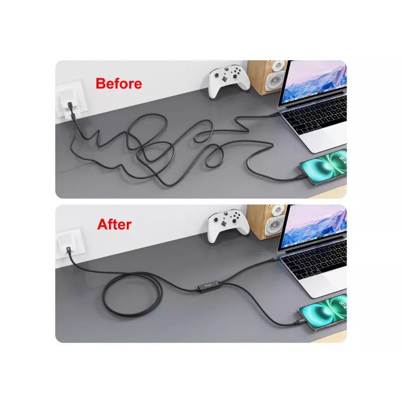 USB-C auf 2x USB-C Y-Ladekabel EQUIP 1,5 m PD 140 W, USB 2.0, Schwarz