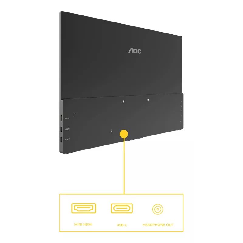 AOC 16T20E2 portabler TV/Monitor Tragbarer Monitor Schwarz 39,6 cm (15,6 Zoll) LED 1920 x 1080 Pixel