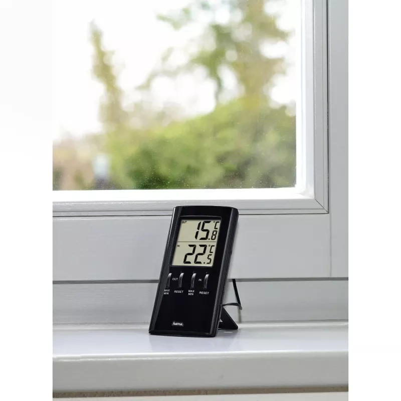 Hama T-350 Elektronisches Umgebungsthermometer Innenbereich Schwarz