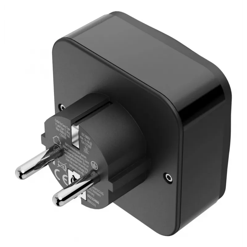 Hama 00223460 Netzstecker-Adapter Typ E/F Hybrid Universal Schwarz