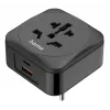 Hama 00223460 Netzstecker-Adapter Typ E/F Hybrid Universal Schwarz