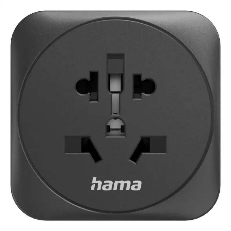 Hama 00223460 Netzstecker-Adapter Typ E/F Hybrid Universal Schwarz