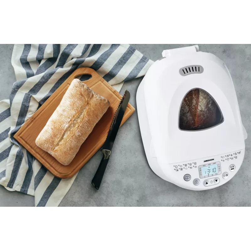 Brotbackautomat MEDION MD 11011 550 W Weiß 1 kg Digitaler Timer