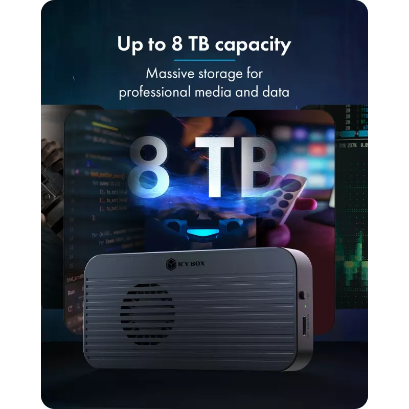 ICY BOX Diamond Case 1980 M.2 NVMe SSD-Gehäuse mit Thunderbolt 5-Technologie und einer Übertragungsgeschwindigkeit von bis zu 80 Gbit/s