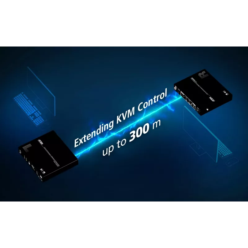 KVM Extender ATEN True 4K DP/HDMI Optical KVM 300m – Sender & Empfänger, DisplayPort/HDMI, USB, 300 m