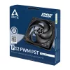 ARCTIC P12 PWM PST (Schwarz/Schwarz) Druckoptimierter 120-mm-Lüfter mit PWM PST