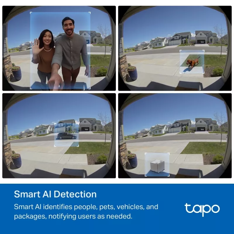 TP-Link Tapo Video Doorbell Camera 1 × D235, 1 × D100C, Schwarz, Weiß, IP66, 130°, IR, Wand, CE, RoHS, RCM,R-NZ,FCC, EAC, Triman, UKCA