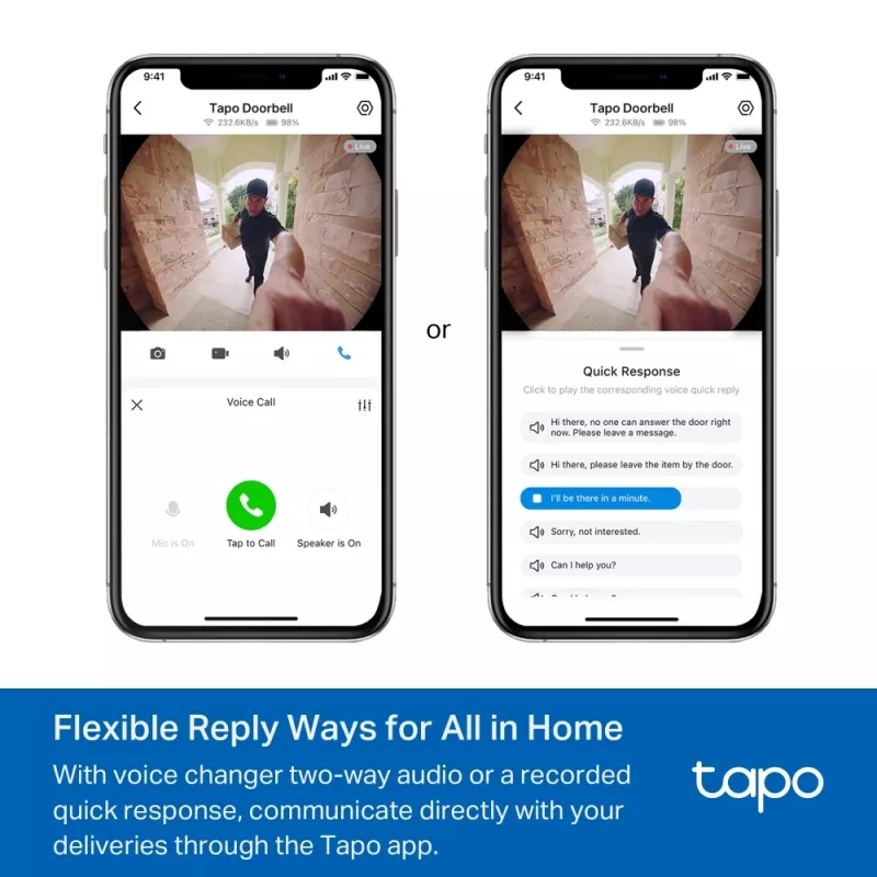TP-Link Tapo Video Doorbell Camera 1 × D235, 1 × D100C, Schwarz, Weiß, IP66, 130°, IR, Wand, CE, RoHS, RCM,R-NZ,FCC, EAC, Triman, UKCA