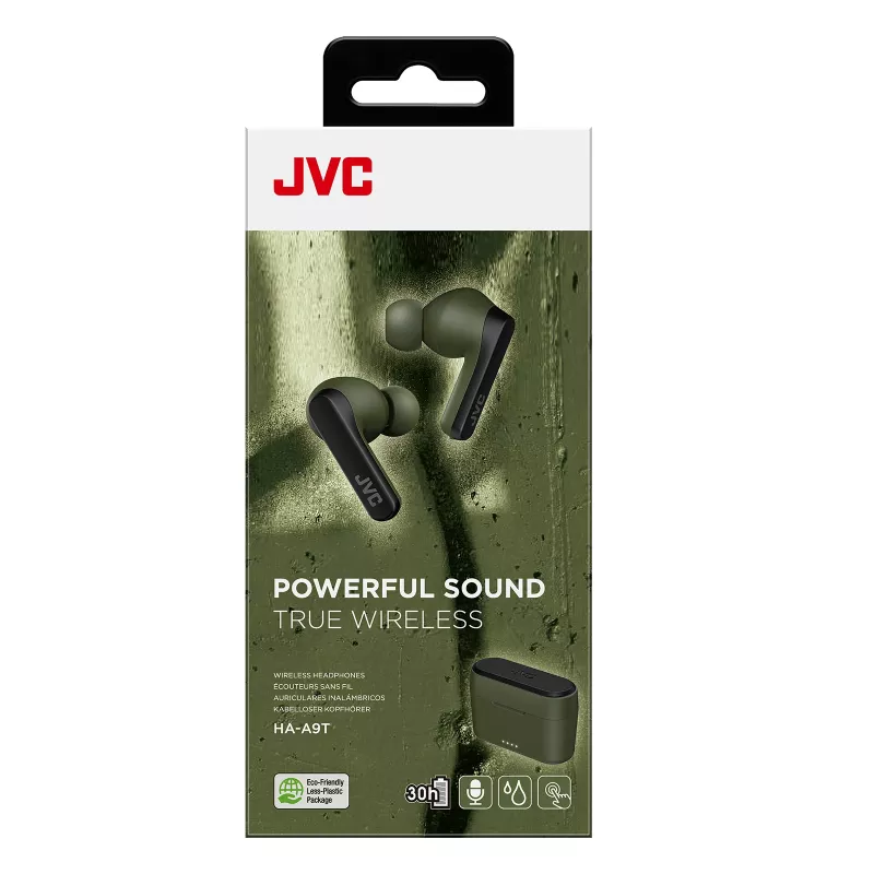 JVC Powerful Sound TWS Grün, True Wireless Stereo (TWS), 20 - 20000 Hz, Anrufe/Musik, 8,2 g, Headset, Grün
