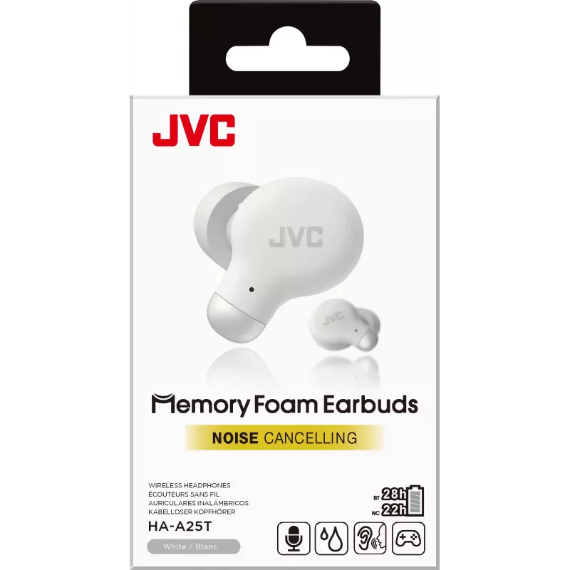 JVC Active Noise Cancelling TWS Weiß, True Wireless Stereo (TWS), 20 - 20000 Hz, Anrufe/Musik, 10,1 g, Headset, Weiß