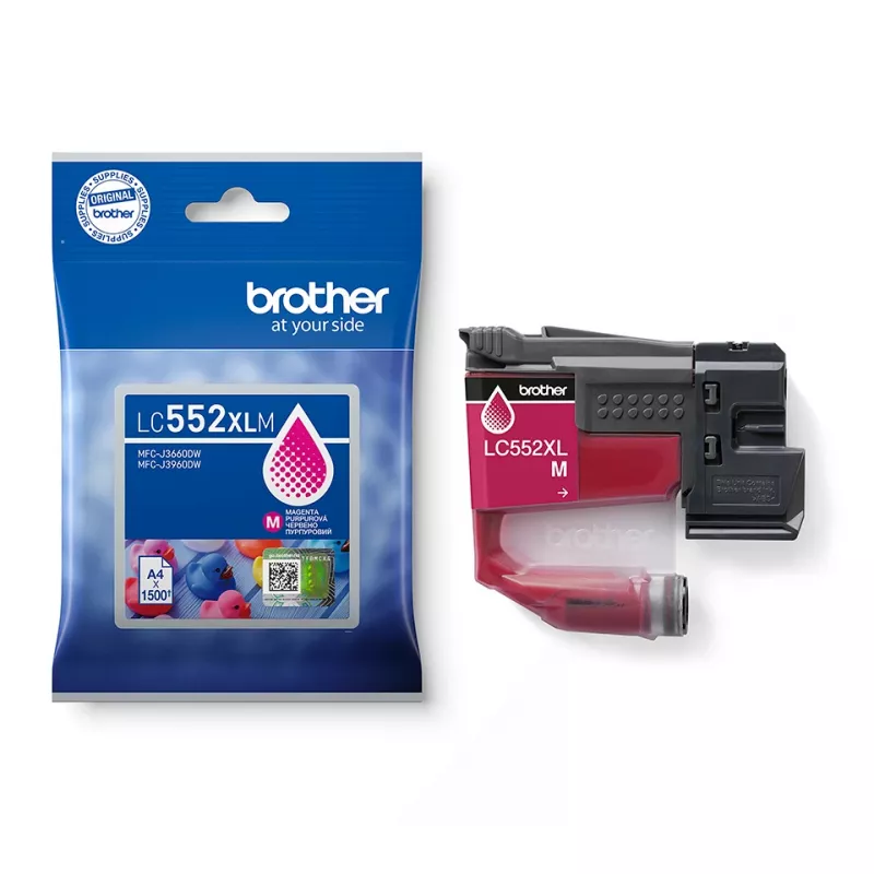 Tintenpatrone Brother LC552XLM Original Magenta, pigmentbasierte Tinte, Reichweite 1500 Seiten, Einzelpackung