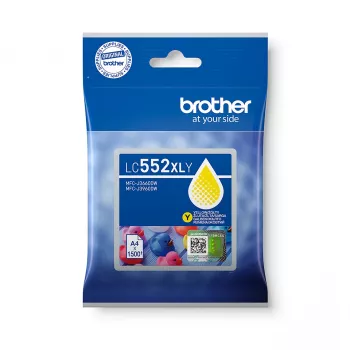 Original Brother LC552XLY Tintenpatrone, Gelb, Pigmentbasiert, Einzelpack, 1500 Seiten