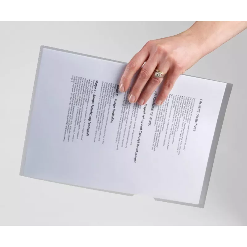 Rexel Anti-Rutsch A4 Ordner klar (25), Polypropylen (PP), Transparent, 20 Blatt, 25 Stück