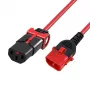 ACT Stromkabel C13 IEC Lock+ – C14 IEC Lock Dual Locking rot 2 m, PC3615