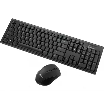 Sandberg Wireless Office DesktopSet INT, Wireless, RF Wireless, Membrane, QWERTY, Schwarz, Maus inklusive