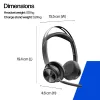 HP Poly Voyager Focus 2 Microsoft Teams Certified USB-C-C Headset +USB-C/A Adapter