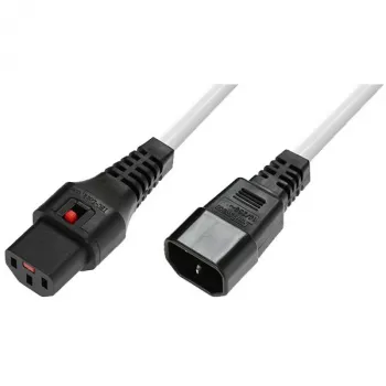 Power-Lock-Kabel MicroConnect MC-C13C14LOCK-2MW — IEC C13 auf C14, 2 m, Verriegelungsstecker