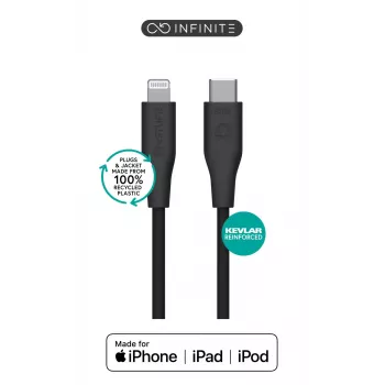 Lightning-auf-USB-C-Kabel eSTUFF ES602180 — 1 m, schwarz, MFi-zertifiziert, RoHS