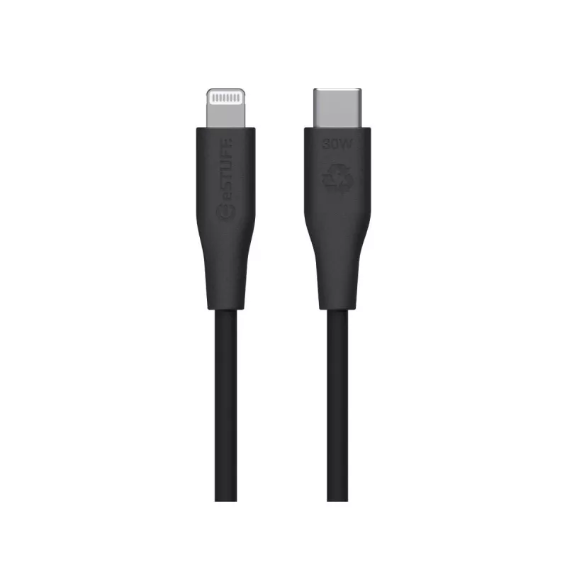 Lightning-auf-USB-C-Kabel eSTUFF ES602180-BULK — 1 m, Schwarz, MFi, RoHS