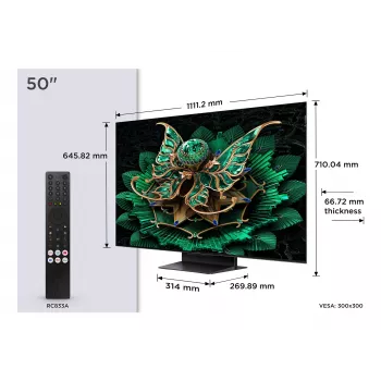 TCL 50C7K TV 127 cm (50 Zoll) 4K Ultra HD Smart TV Wi-Fi Metallic 2000 cd/m²