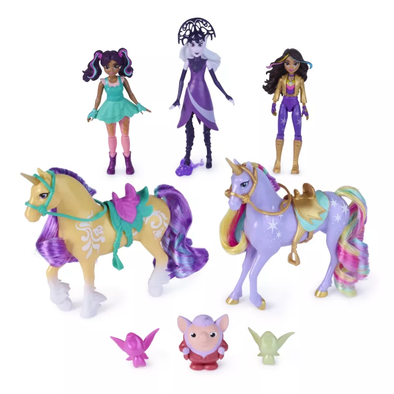 Unicorn Academy, Magic Unleashed Adventure Pack, Ostergeschenk-Idee, enthält Sophia-, Ava-, Ravenzella-Puppen, Wildstar-, Leaf-Einhörner & mehr