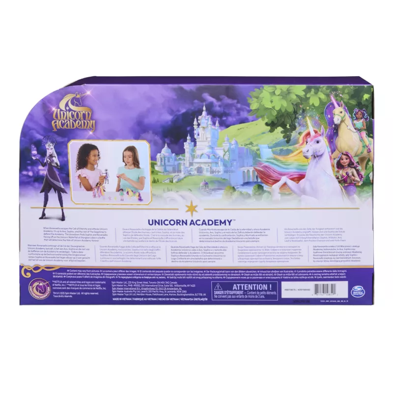 Unicorn Academy, Magic Unleashed Adventure Pack, Ostergeschenk-Idee, enthält Sophia-, Ava-, Ravenzella-Puppen, Wildstar-, Leaf-Einhörner & mehr