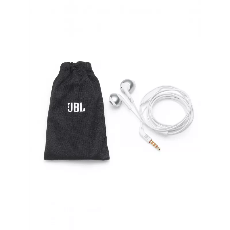 JBL Tune 205, Kabelgebunden, 20 - 20000 Hz, Anrufe/Musik, 14,3 g, Headset, Chrom, Weiß
